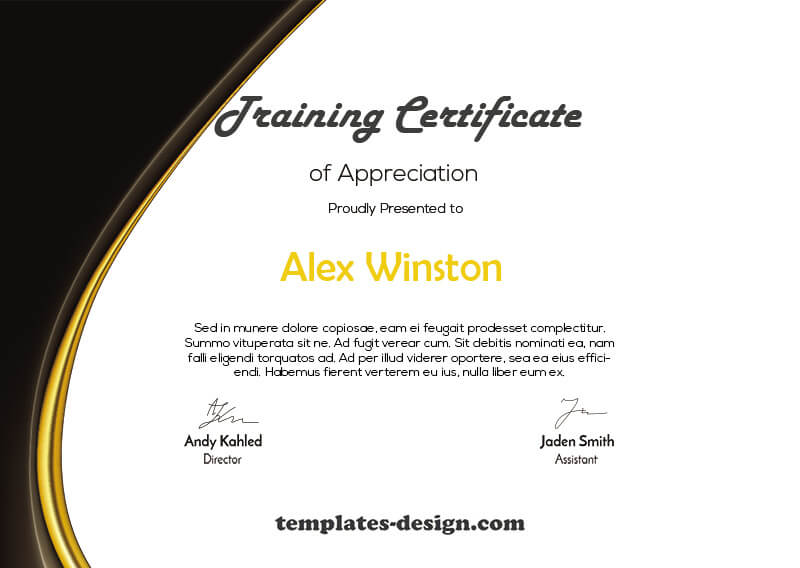 training certificate templates psd
