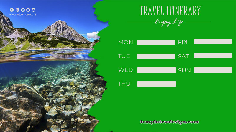 travel itinerary in psd design