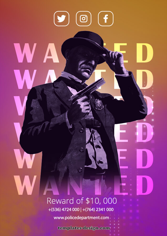 wanted poster psd templates