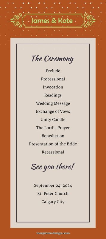 wedding ceremony program psd templates