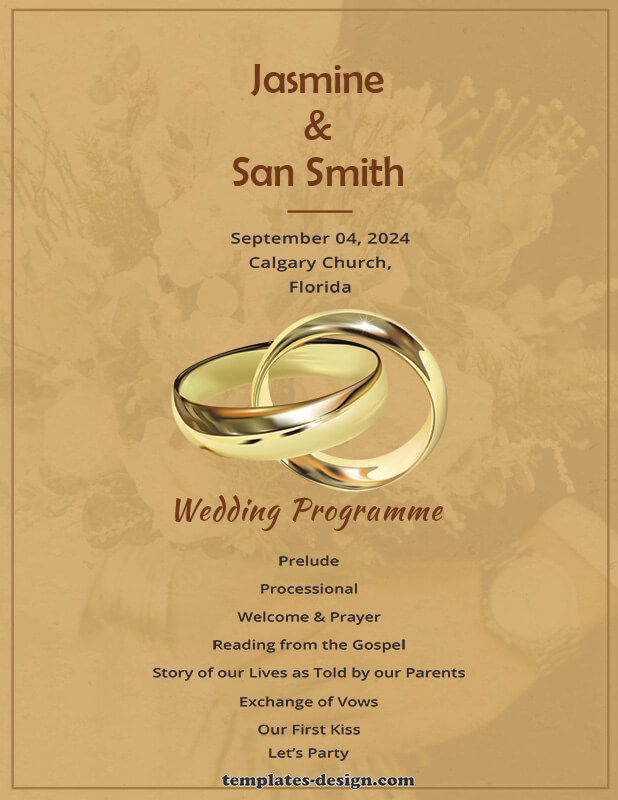 wedding ceremony program psd