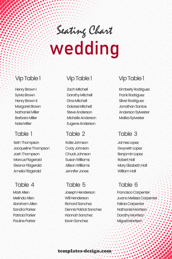 wedding seating chart in photoshop