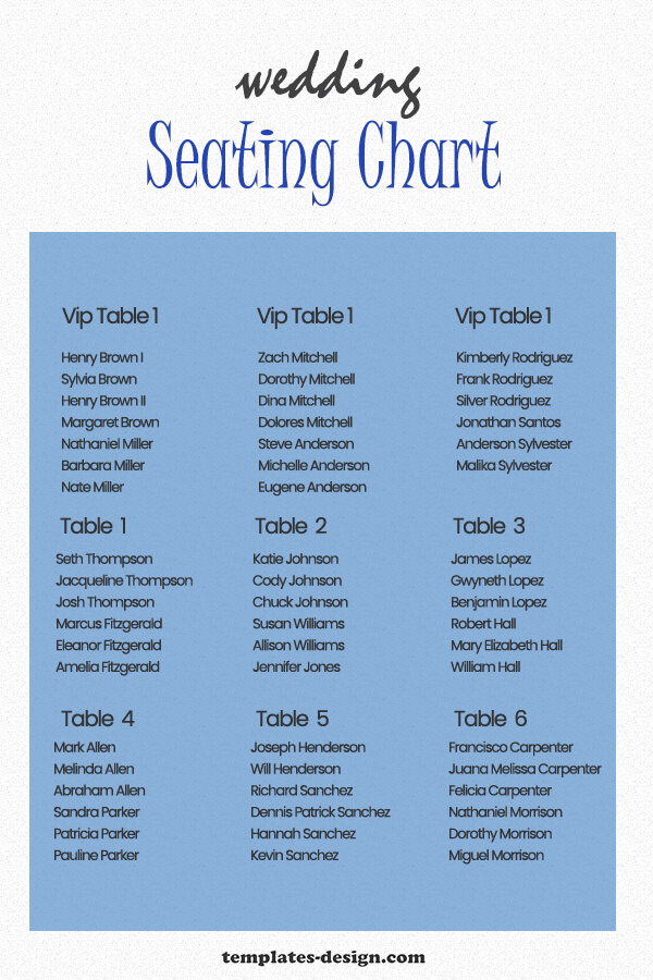 wedding seating chart templates psd