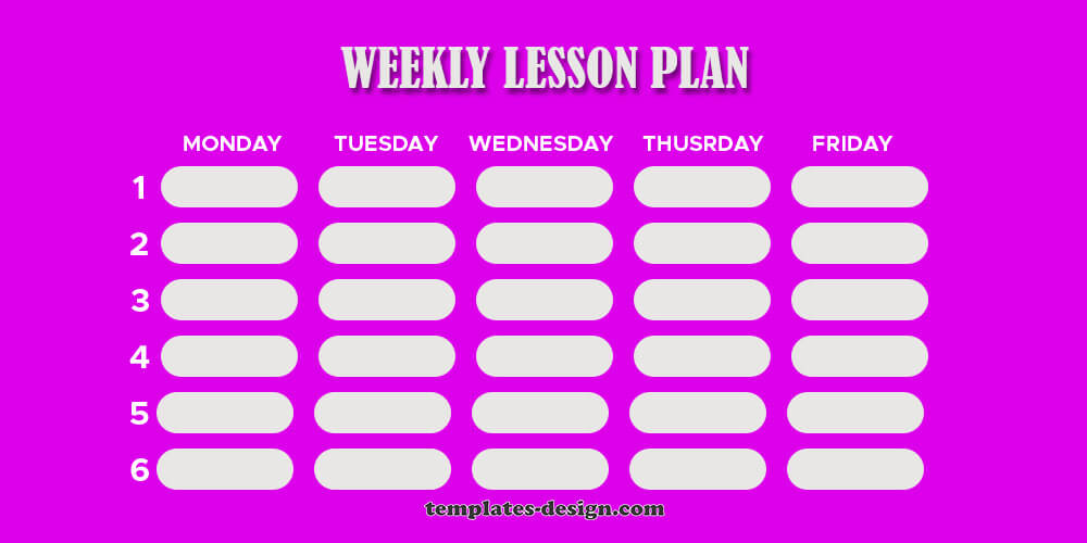 weekly lesson plan psd templates
