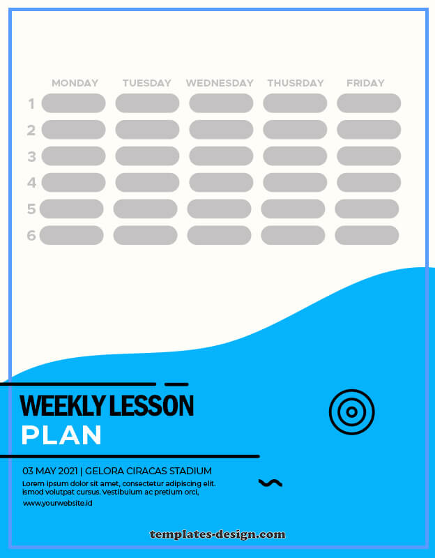 weekly lesson plan templates for photoshop