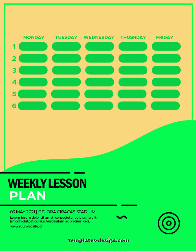 weekly lesson plan templates psd
