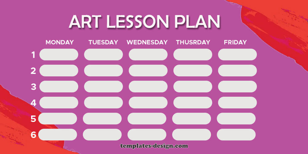 art lesson plan templates psd