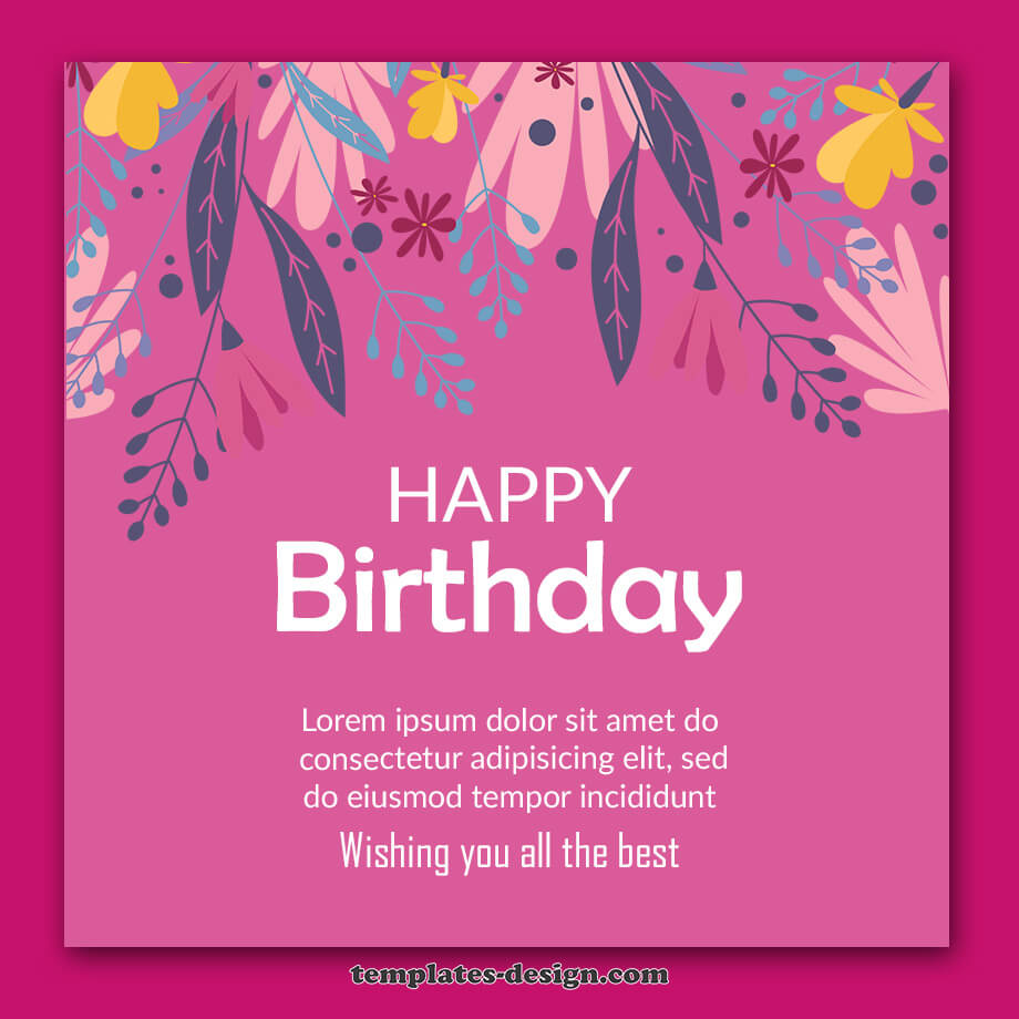 birthday card example psd design