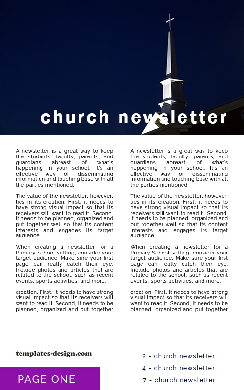 church newsletter psd templates