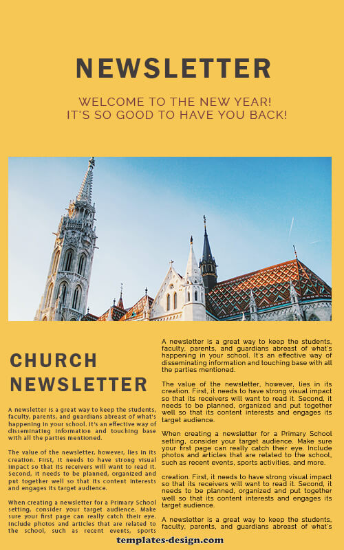 church newsletter psd