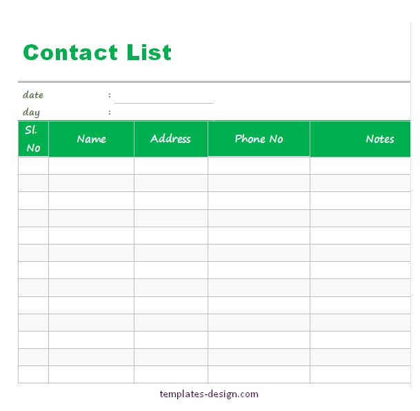 contact sheet customizable word design template