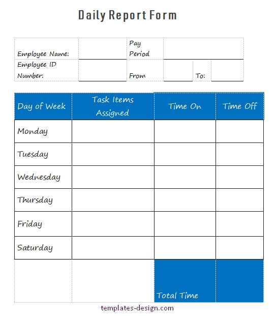 daily report template example word design