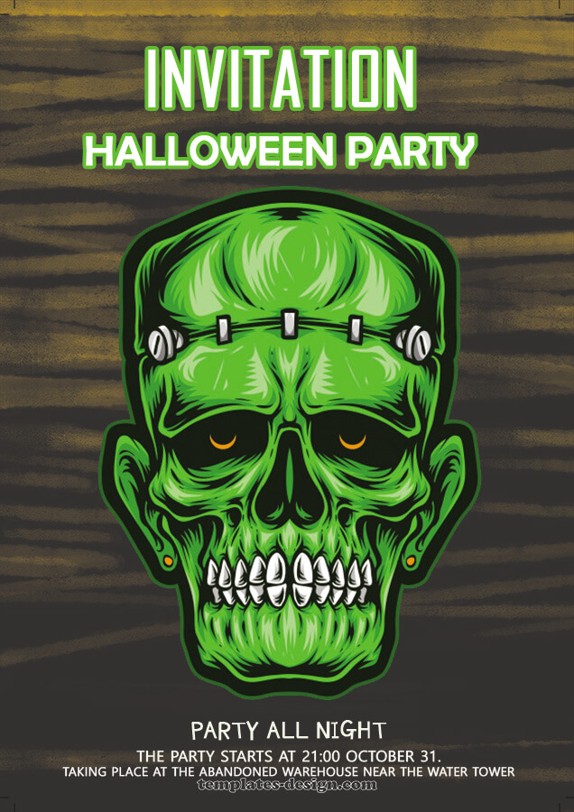 halloween party invitation customizable psd design templates
