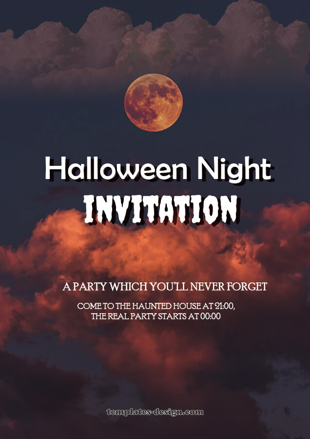 halloween party invitation in psd design