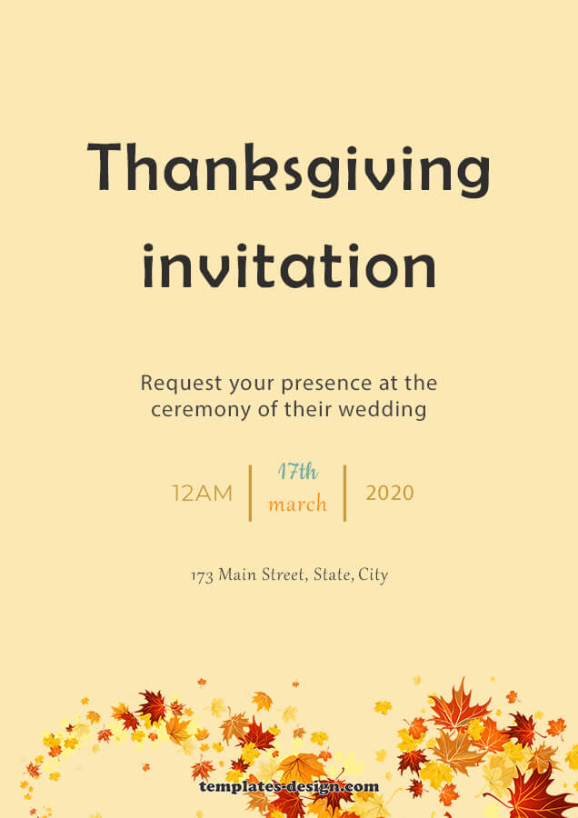 thanksgiving invitation example psd design