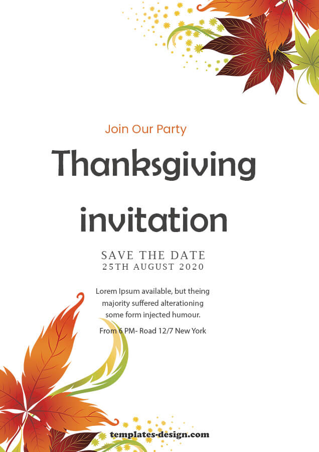 thanksgiving invitation psd templates
