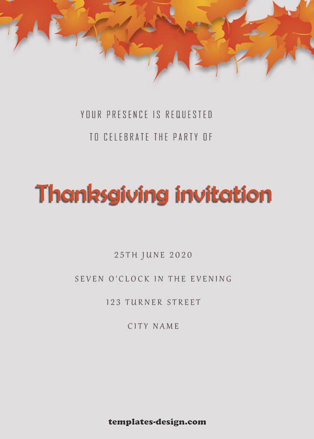 thanksgiving invitation psd