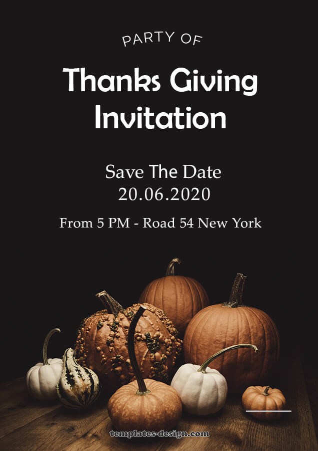 thanksgiving invitation templates for photoshop