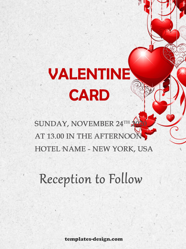 valentine card example psd design