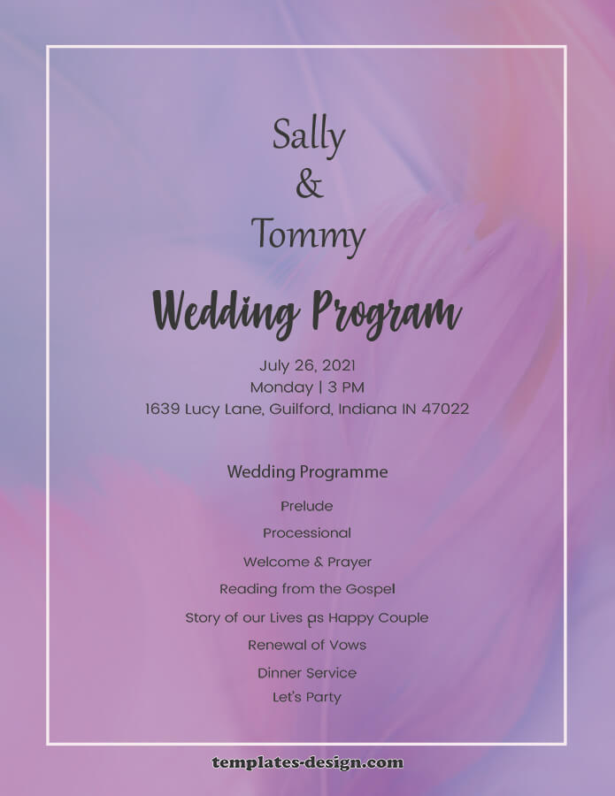 wedding program templates psd