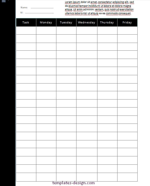 weekly report template customizable word design template