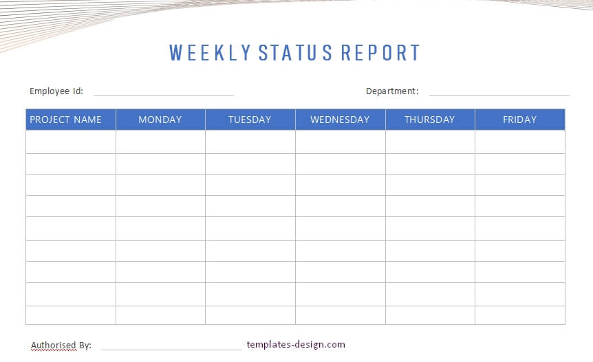 weekly report template free download word