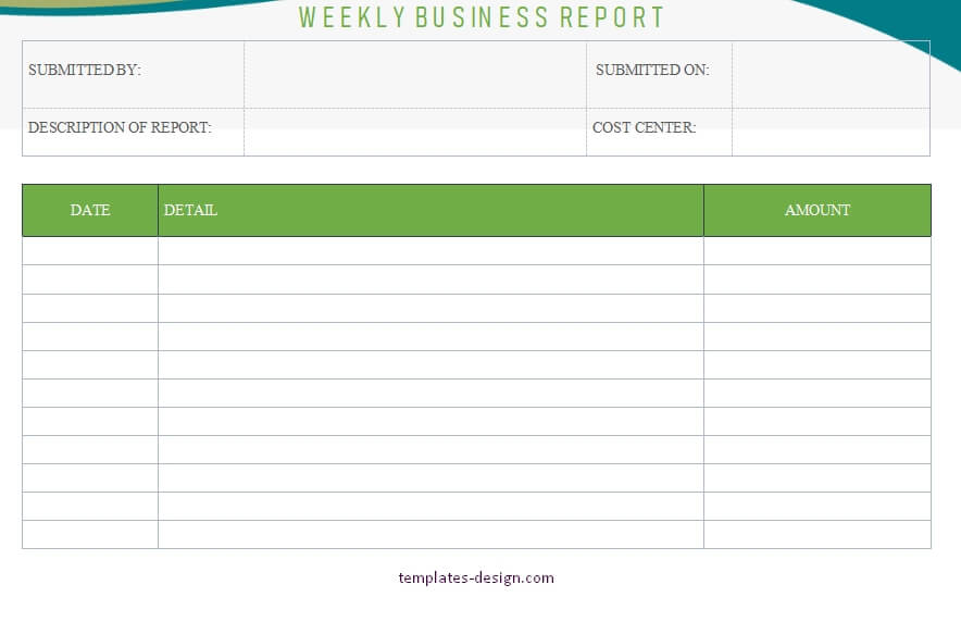 weekly report template template free word