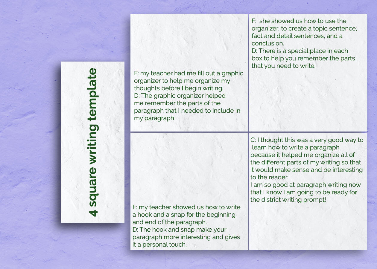 4 square writing template Free PSD file photoshop