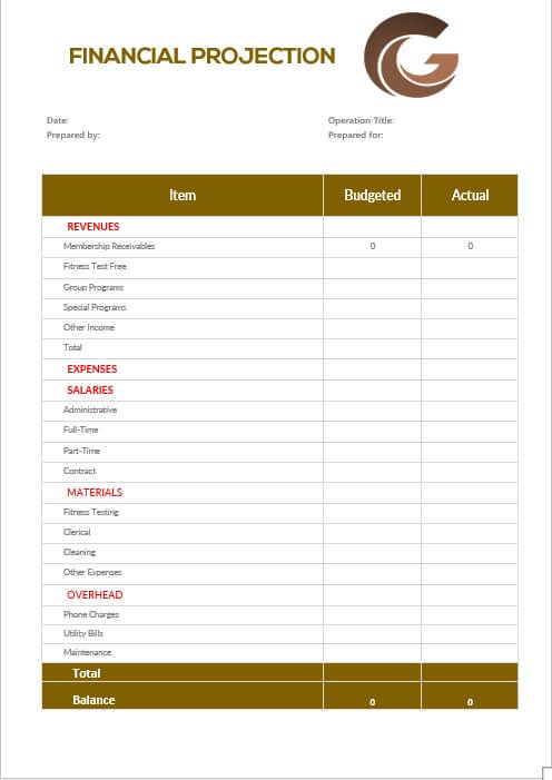 5 year financial projection template 4