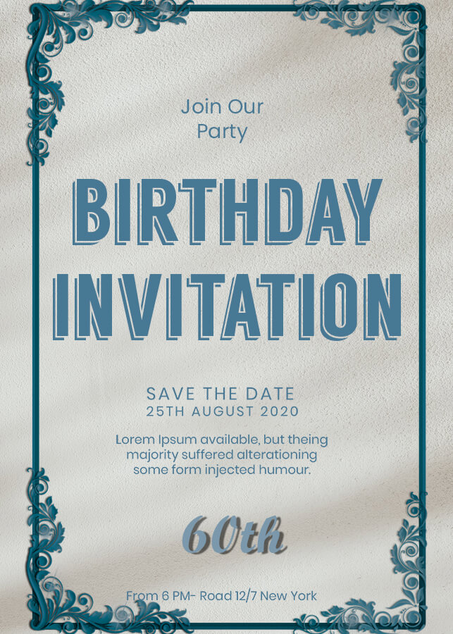 60th birthday invitation template Free Templates in PSD file