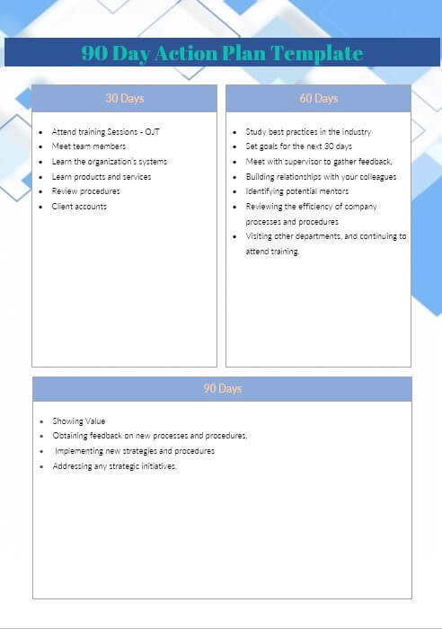 90 day action plan template 10