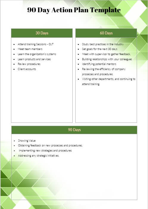 90 day action plan template 4