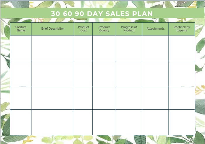 90 day business plan template 5