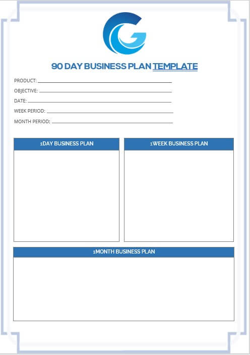 90 day business plan template 9