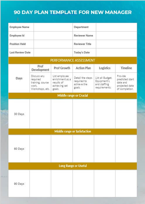 90 day performance review template 1 1