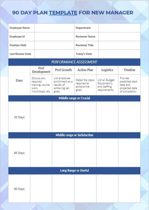 90 day performance review template 5 1