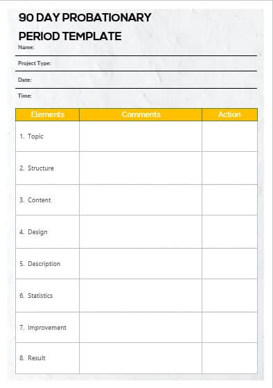 90 day probationary period template 3