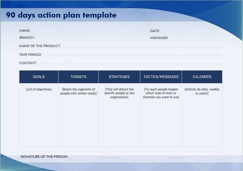 90 days action plan template 1