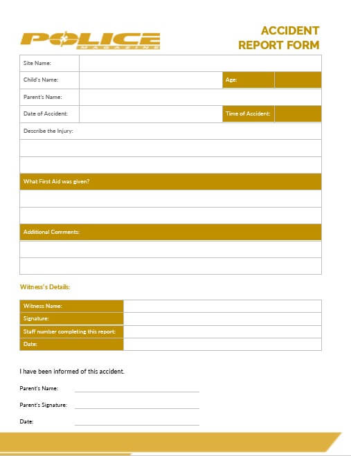 Accident Report Form Template 10