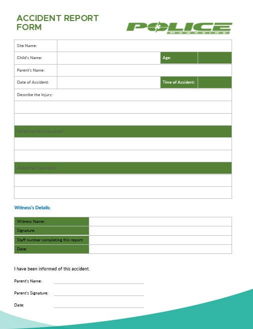 Accident Report Form Template 4
