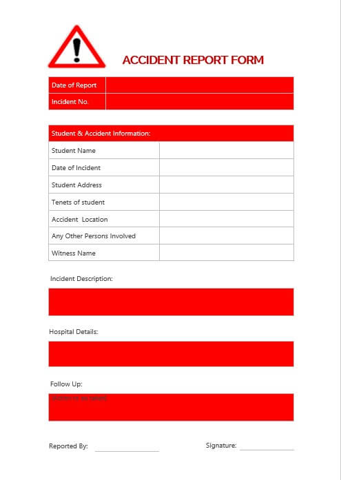 Accident Report Form Template 5