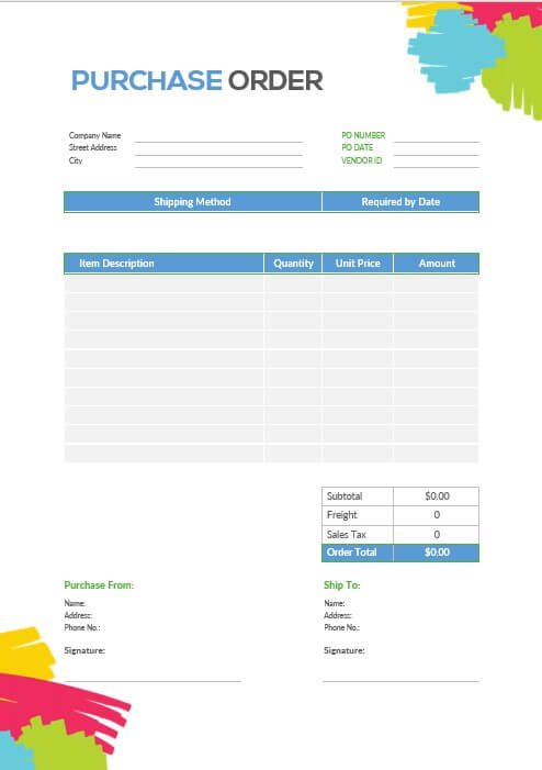 Purchase Order template 1