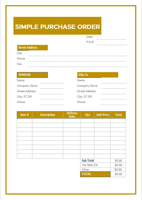 Purchase Order template 3