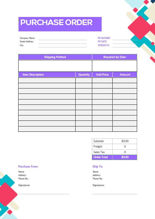Purchase Order template 4