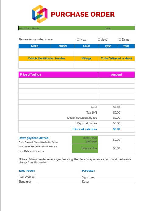 Purchase Order template 5