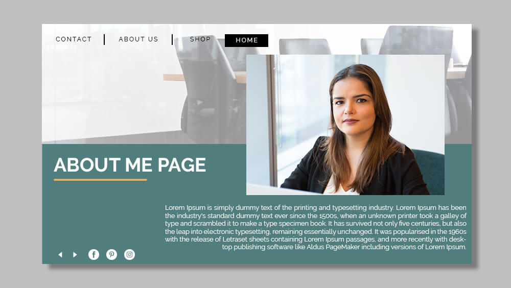 about me page template Free PSD file photoshop