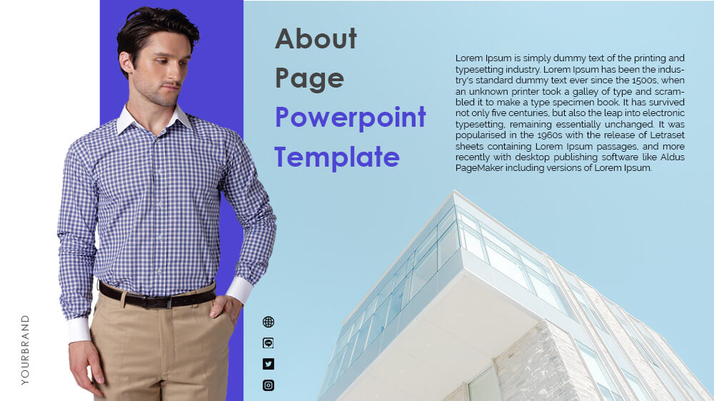 about me powerpoint template Free PSD file photoshop