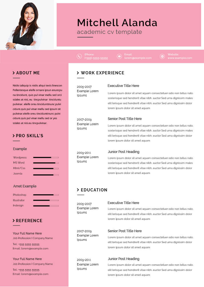 academic cv template Free Templates in PSD file