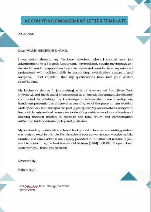 accounting engagement letter template 7