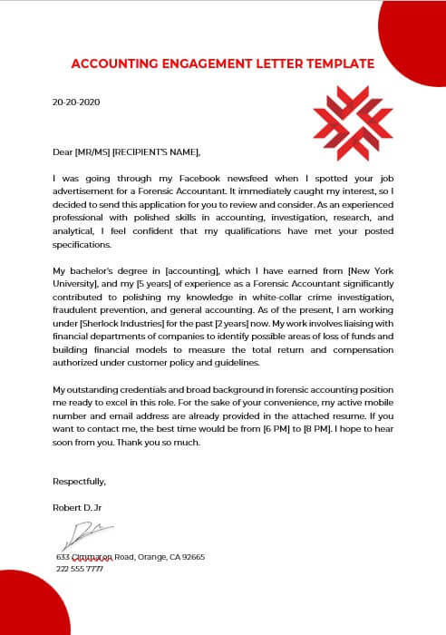 accounting engagement letter template 8
